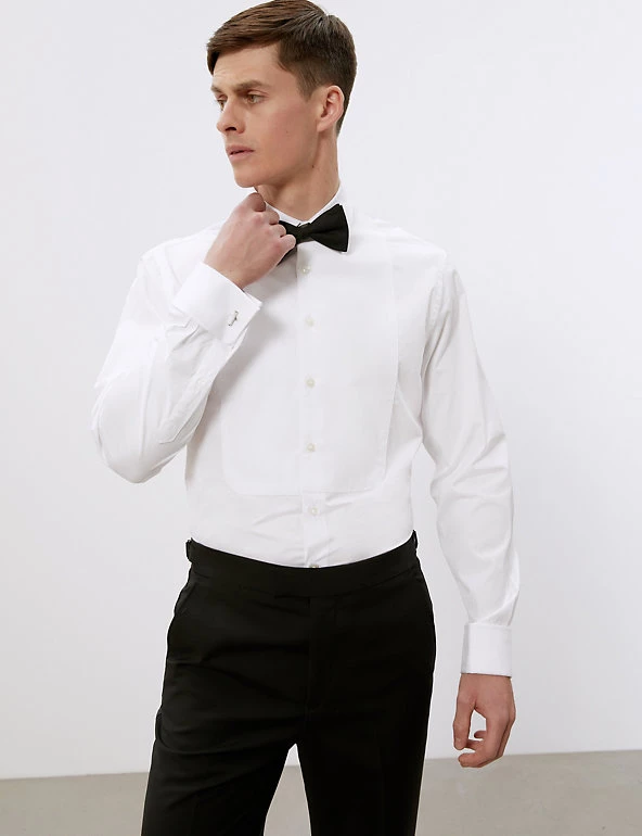 JAEGER Men's Shirts Regular Fit Cotton Marcella Bib Front Dress Shirt 5 JAEGER Men's Shirts Regular Fit Cotton Marcella Bib Front Dress Shirt - Image 3