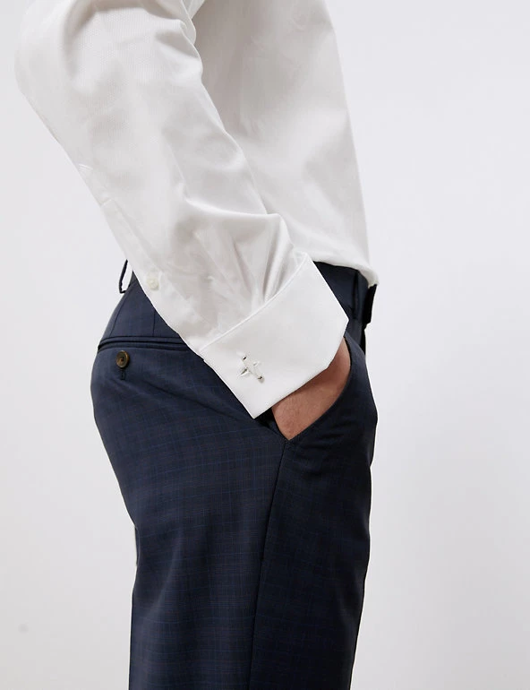 JAEGER Formal Shirts Regular Fit Pure Cotton Shirt With Double Cuff 7 JAEGER Formal Shirts Regular Fit Pure Cotton Shirt With Double Cuff - Image 5