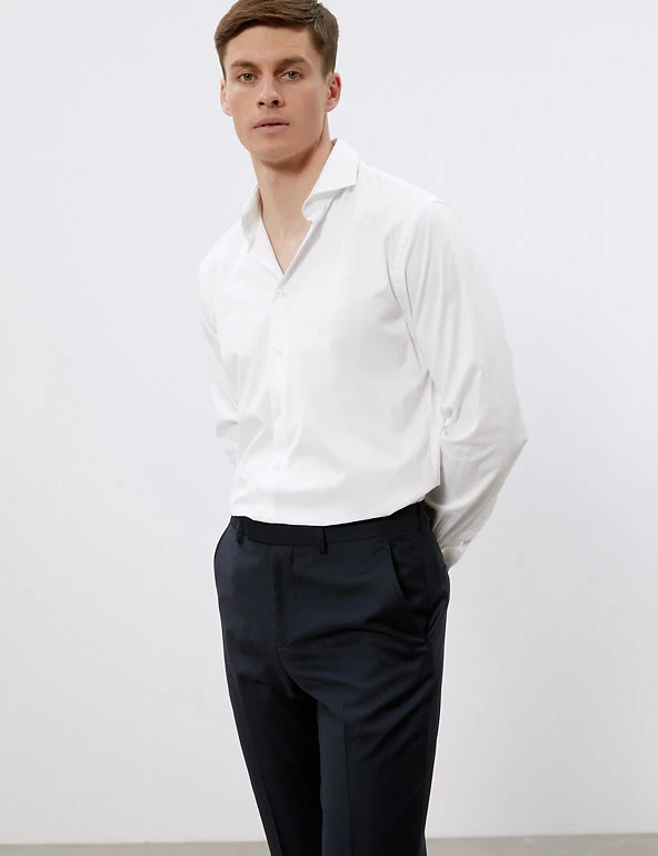 JAEGER Formal Shirts Tailored Fit Pure Cotton Shirt With Double Cuff 5 JAEGER Formal Shirts Tailored Fit Pure Cotton Shirt With Double Cuff - Image 3