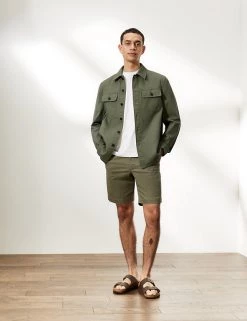 JAEGER Casual Shirts Pure Cotton Twill Utility Overshirt