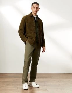 JAEGER Men's Coats & Jackets Suede Leather Utility Jacket
