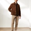 JAEGER Men's Coats & Jackets Suede Leather Harrington Jacket -Popular Znas Store SD 01 T62 1404C VS X EC 0