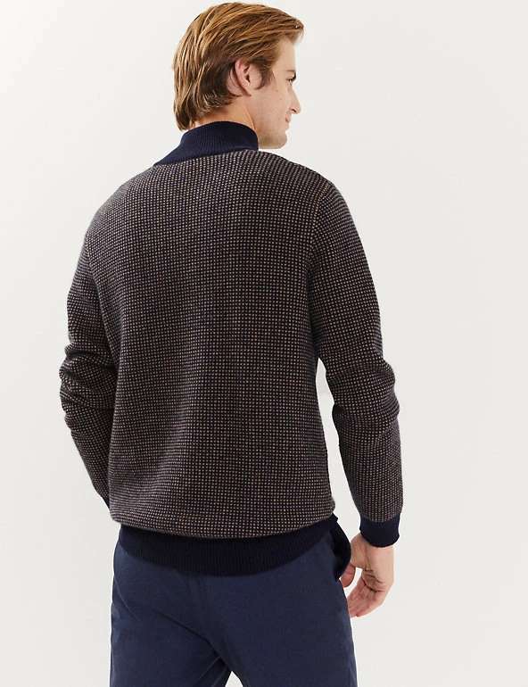 JAEGER Men's Jumpers Wool Half-Zip Jumper With Cashmere 7 JAEGER Men's Jumpers Wool Half-Zip Jumper With Cashmere - Image 5