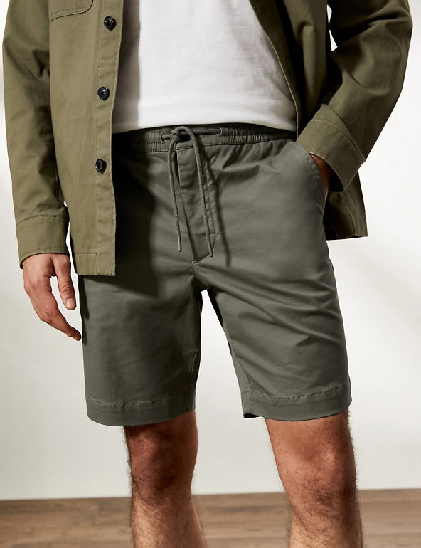 JAEGER Men's Shorts Cotton Stretch Drawstring Shorts 5 JAEGER Men's Shorts Cotton Stretch Drawstring Shorts - Image 3