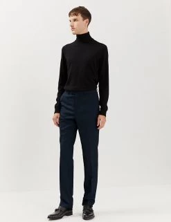 JAEGER Smart Trousers Tailored Fit Pure Wool Textured Trousers