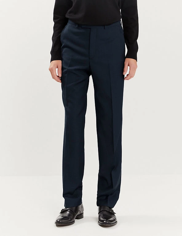 JAEGER Smart Trousers Tailored Fit Pure Wool Textured Trousers 5 JAEGER Smart Trousers Tailored Fit Pure Wool Textured Trousers - Image 3