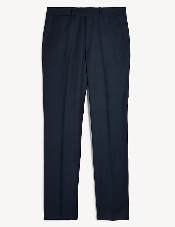 JAEGER Smart Trousers Tailored Fit Pure Wool Textured Trousers 4 JAEGER Smart Trousers Tailored Fit Pure Wool Textured Trousers - Image 2