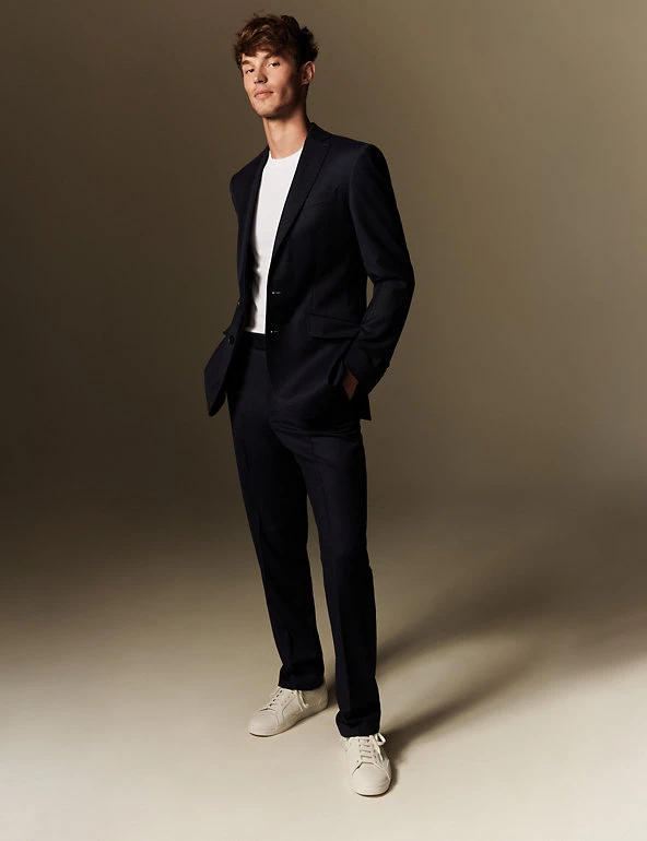 JAEGER Men's Trousers Slim Fit Italian Pure Wool Trousers 6 JAEGER Men's Trousers Slim Fit Italian Pure Wool Trousers - Image 4