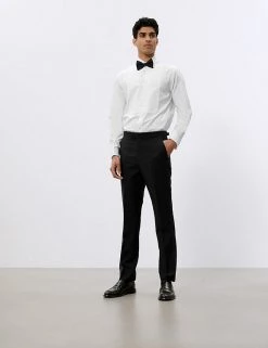 JAEGER Smart Trousers Tailored Fit Italian Wool Tuxedo Trousers