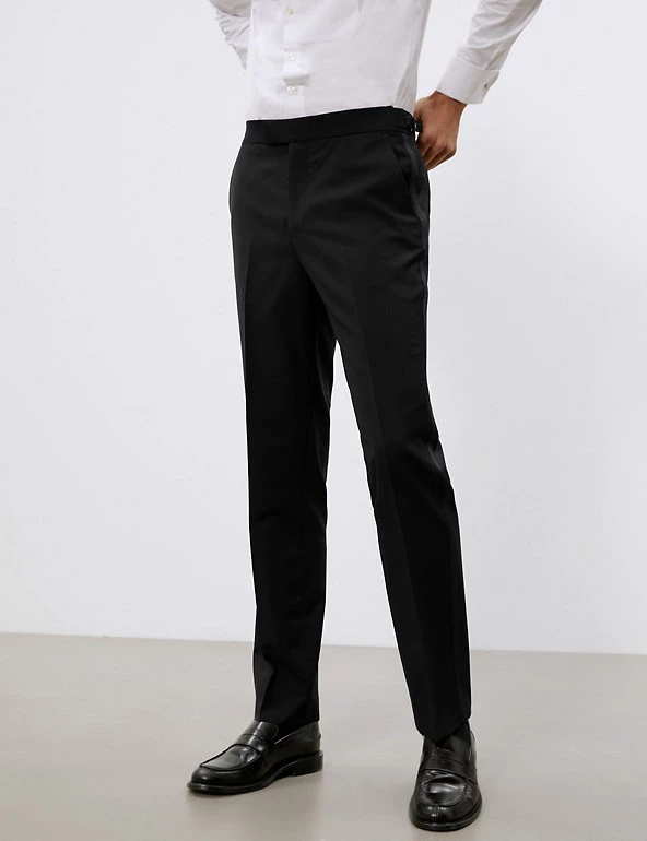 JAEGER Smart Trousers Tailored Fit Italian Wool Tuxedo Trousers 5 JAEGER Smart Trousers Tailored Fit Italian Wool Tuxedo Trousers - Image 3