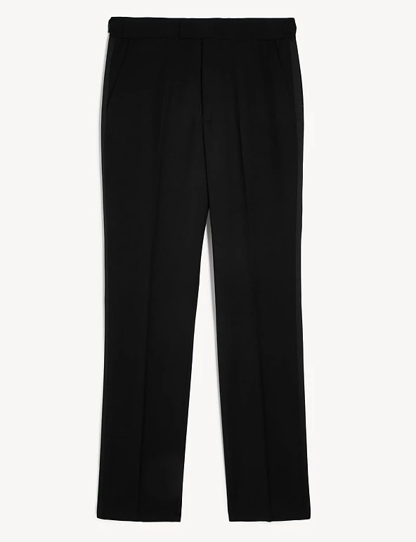 JAEGER Smart Trousers Tailored Fit Italian Wool Tuxedo Trousers 4 JAEGER Smart Trousers Tailored Fit Italian Wool Tuxedo Trousers - Image 2