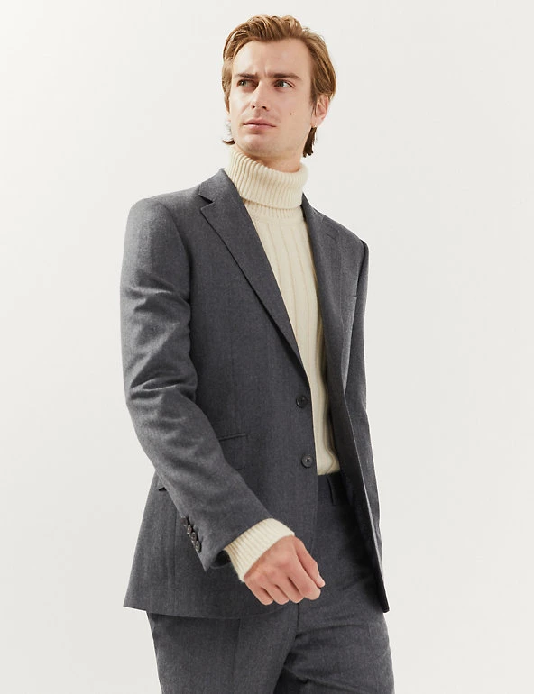 JAEGER Men's Blazers Tailored Fit Italian Pure Wool Jacket 6 JAEGER Men's Blazers Tailored Fit Italian Pure Wool Jacket - Image 4