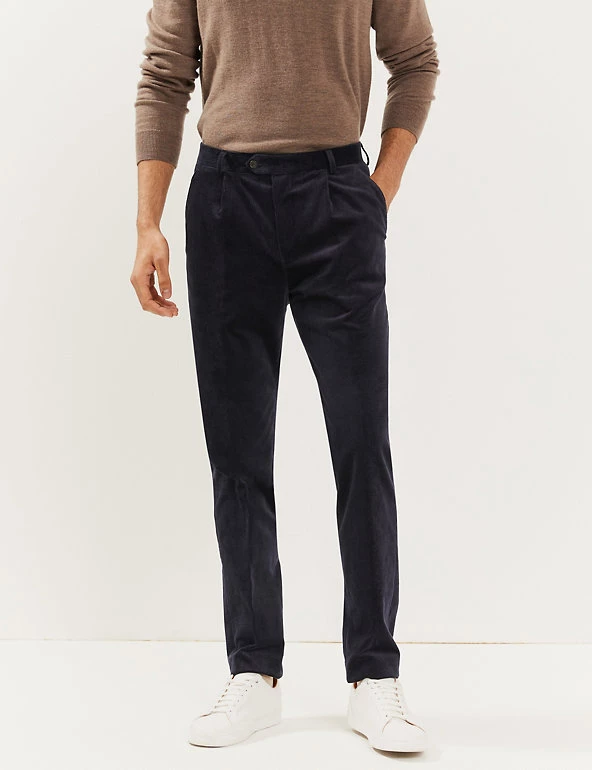 JAEGER Casual Trousers Tailored Fit Italian Cotton Corduroy Trousers 5 JAEGER Casual Trousers Tailored Fit Italian Cotton Corduroy Trousers - Image 3