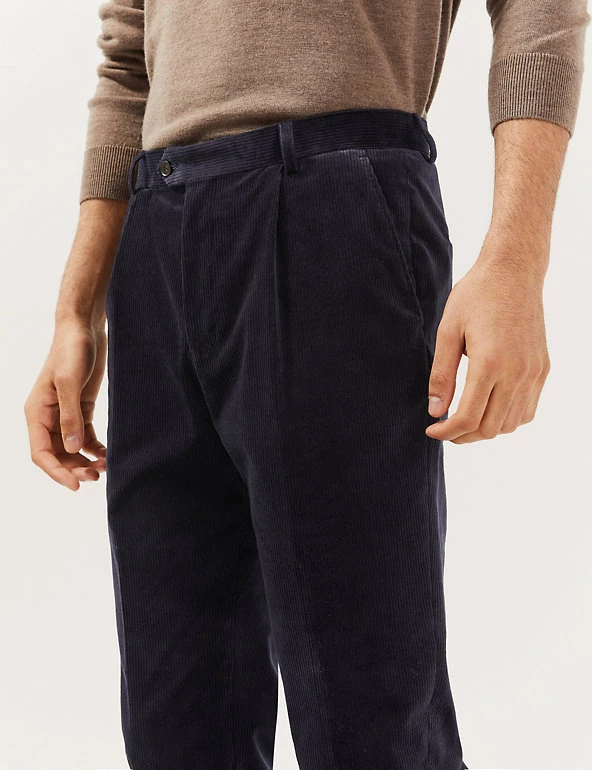 JAEGER Casual Trousers Tailored Fit Italian Cotton Corduroy Trousers 6 JAEGER Casual Trousers Tailored Fit Italian Cotton Corduroy Trousers - Image 4