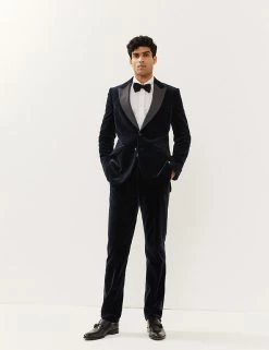 JAEGER Men's Coats & Jackets Tailored Fit Italian Cotton Velvet Jacket