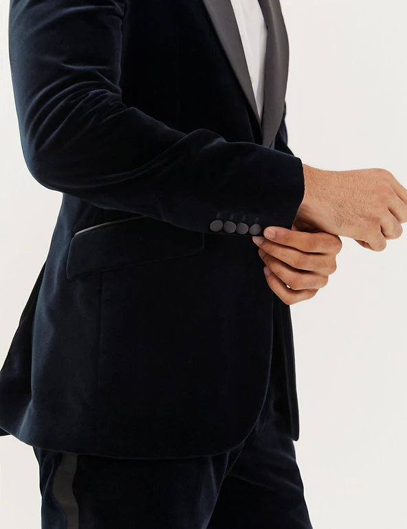 JAEGER Men's Coats & Jackets Tailored Fit Italian Cotton Velvet Jacket 7 JAEGER Men's Coats & Jackets Tailored Fit Italian Cotton Velvet Jacket - Image 5