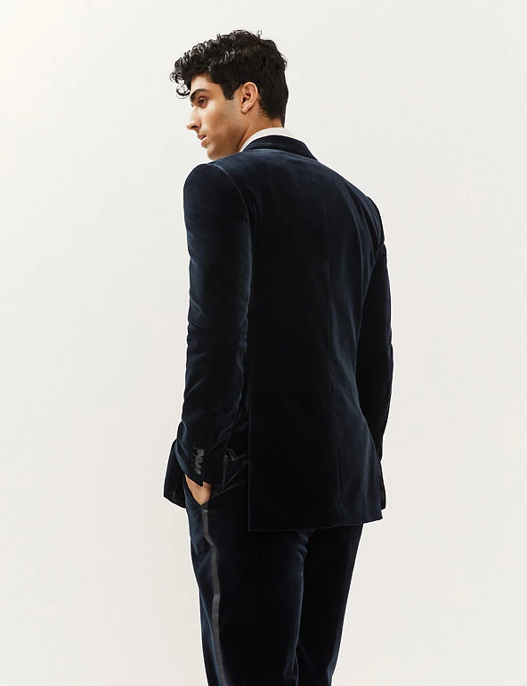 JAEGER Men's Coats & Jackets Tailored Fit Italian Cotton Velvet Jacket 8 JAEGER Men's Coats & Jackets Tailored Fit Italian Cotton Velvet Jacket - Image 6