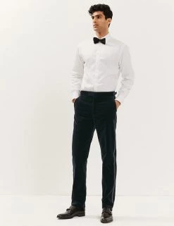 JAEGER Smart Trousers Tailored Fit Italian Cotton Velvet Trousers