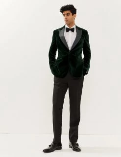 JAEGER Men's Coats & Jackets Tailored Fit Italian Cotton Velvet Jacket