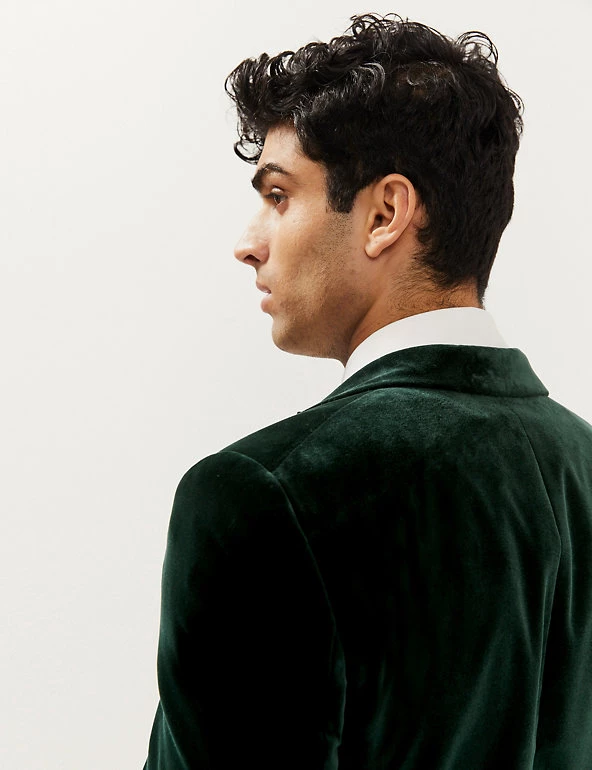 JAEGER Men's Coats & Jackets Tailored Fit Italian Cotton Velvet Jacket 5 JAEGER Men's Coats & Jackets Tailored Fit Italian Cotton Velvet Jacket - Image 3