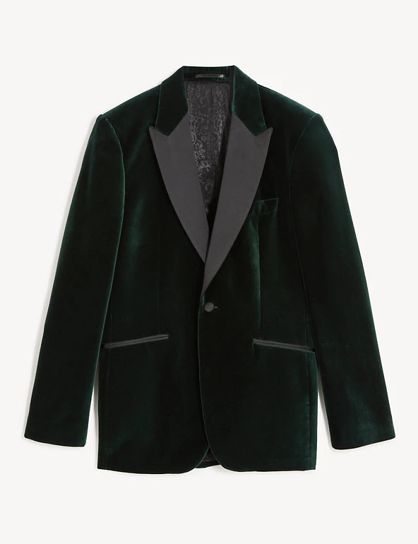 JAEGER Men's Coats & Jackets Tailored Fit Italian Cotton Velvet Jacket 4 JAEGER Men's Coats & Jackets Tailored Fit Italian Cotton Velvet Jacket - Image 2