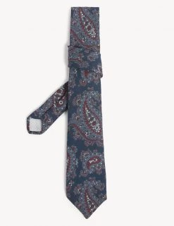 JAEGER Men's Ties Italian Woven Paisley Pure Wool Tie
