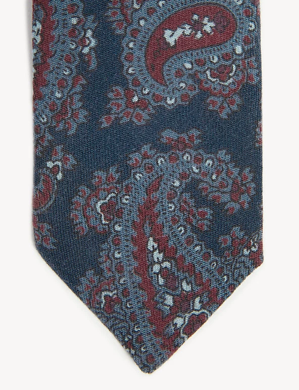JAEGER Men's Ties Italian Woven Paisley Pure Wool Tie 5 JAEGER Men's Ties Italian Woven Paisley Pure Wool Tie - Image 3