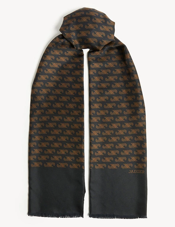 JAEGER Men's Scarves Italian Woven Pure Silk Dress Scarf 4 JAEGER Men's Scarves Italian Woven Pure Silk Dress Scarf - Image 2