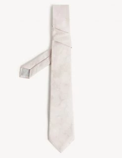 JAEGER Men's Ties Italian Woven Floral Pure Silk Tie