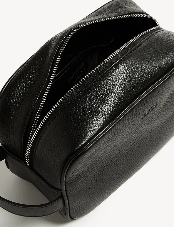 JAEGER Men's Bags Premium Leather Textured Washbag 6 JAEGER Men's Bags Premium Leather Textured Washbag - Image 4