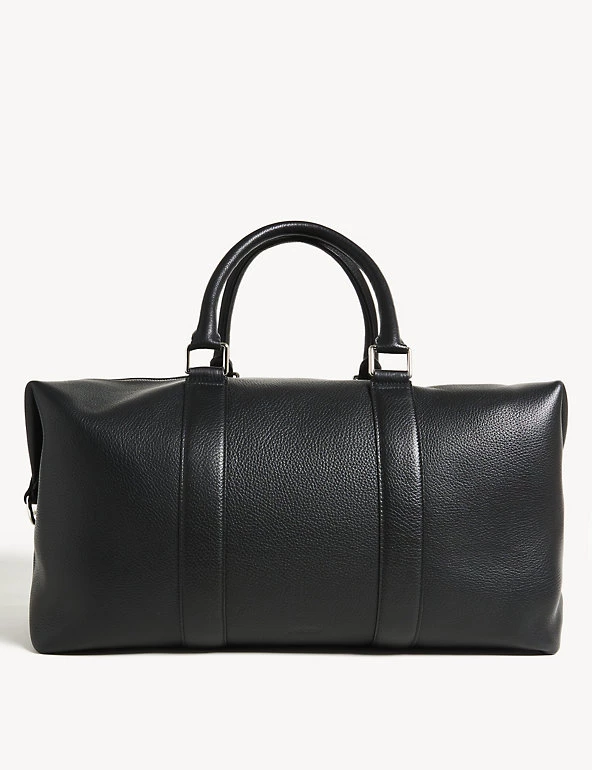 JAEGER Men's Bags Premium Leather Textured Weekend Bag 5 JAEGER Men's Bags Premium Leather Textured Weekend Bag - Image 3