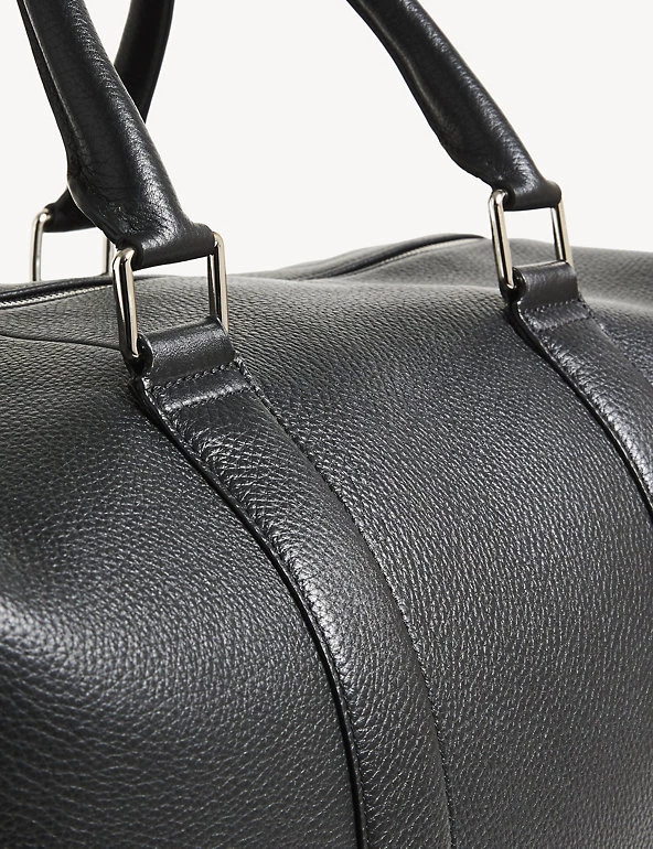 JAEGER Men's Bags Premium Leather Textured Weekend Bag 6 JAEGER Men's Bags Premium Leather Textured Weekend Bag - Image 4