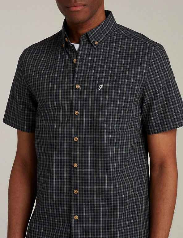 Farah Men's Shirts Pure Cotton Check Oxford Shirt 5 Farah Men's Shirts Pure Cotton Check Oxford Shirt - Image 3