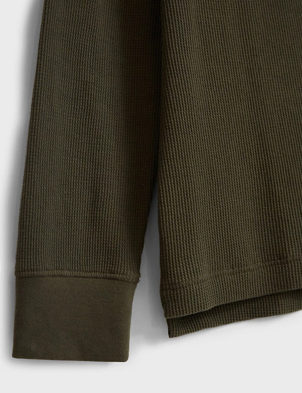 White Stuff Men's Tops Pure Cotton Waffle Henley Top 7 White Stuff Men's Tops Pure Cotton Waffle Henley Top - Image 5