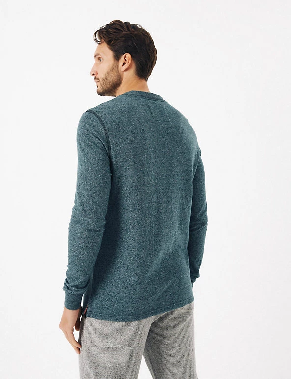 FatFace Men's Tops Cotton Rich Henley Long Sleeve Top 6 FatFace Men's Tops Cotton Rich Henley Long Sleeve Top - Image 4