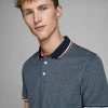 JACK & JONES Men's Polo Shirts Slim Fit Pure Cotton Tipped Polo Shirt -Popular Znas Store SD 08 T18 3000 HP X EC 3