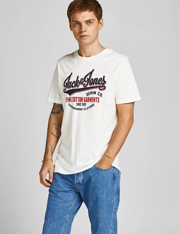 JACK & JONES Men's T-shirts Pure Cotton Crew Neck T-Shirt 3 JACK & JONES Men's T-shirts Pure Cotton Crew Neck T-Shirt