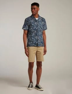 Farah Men's Shirts Pure Cotton Print Revere Shirt