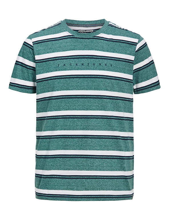 JACK & JONES Men's T-shirts Pure Cotton Striped T-Shirt 3 JACK & JONES Men's T-shirts Pure Cotton Striped T-Shirt