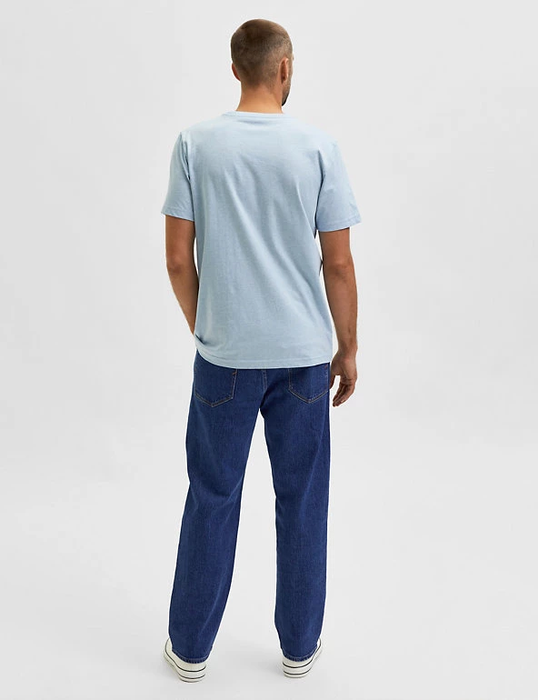 SELECTED HOMME Men's T-shirts Pure Cotton Crew Neck T-Shirt 11 SELECTED HOMME Men's T-shirts Pure Cotton Crew Neck T-Shirt - Image 9