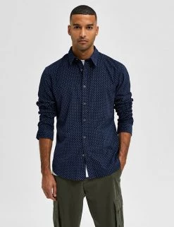 SELECTED HOMME Casual Shirts Slim Fit Pure Cotton Check Overshirt