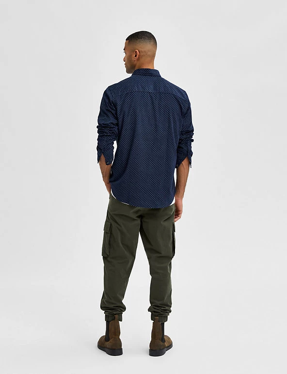 SELECTED HOMME Casual Shirts Slim Fit Pure Cotton Check Overshirt 6 SELECTED HOMME Casual Shirts Slim Fit Pure Cotton Check Overshirt - Image 4