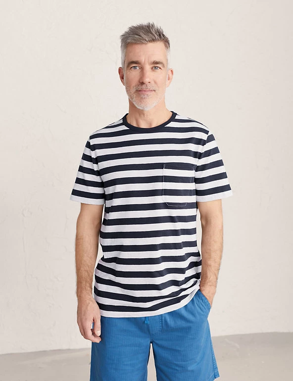 Seasalt Cornwall Men's T-shirts Organic Cotton Crew Neck Striped T-Shirt 3 Seasalt Cornwall Men's T-shirts Organic Cotton Crew Neck Striped T-Shirt
