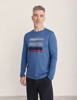 Seasalt Cornwall Men's T-shirts Organic Cotton Graphic Long Sleeve T-Shirt