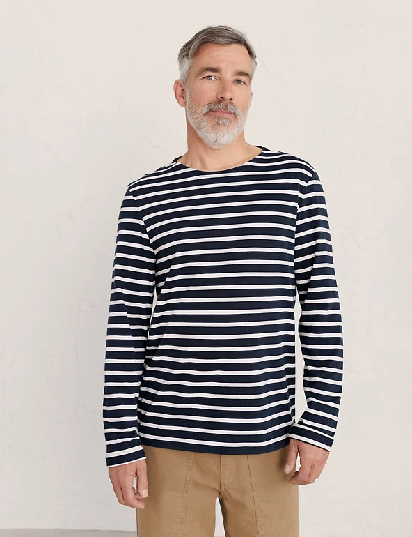 Seasalt Cornwall Men's T-shirts Organic Cotton Striped Long Sleeve T-Shirt 13 Seasalt Cornwall Men's T-shirts Organic Cotton Striped Long Sleeve T-Shirt - Image 11