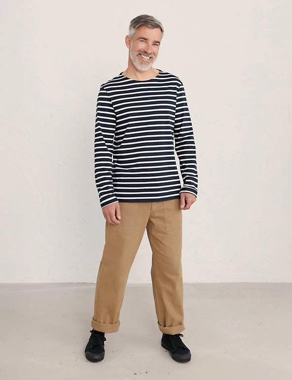 Seasalt Cornwall Men's T-shirts Organic Cotton Striped Long Sleeve T-Shirt 15 Seasalt Cornwall Men's T-shirts Organic Cotton Striped Long Sleeve T-Shirt - Image 13