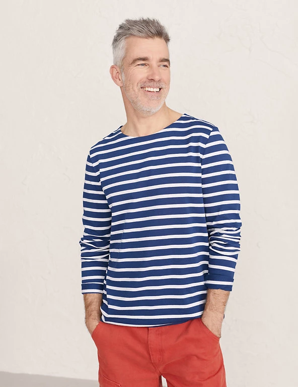 Seasalt Cornwall Men's T-shirts Organic Cotton Striped Long Sleeve T-Shirt 8 Seasalt Cornwall Men's T-shirts Organic Cotton Striped Long Sleeve T-Shirt - Image 6
