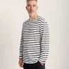 Seasalt Cornwall Men's T-shirts Organic Cotton Striped Long Sleeve T-Shirt -Popular Znas Store SD 10 T19 1535 V4 X EC 0