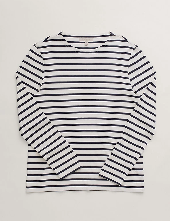 Seasalt Cornwall Men's T-shirts Organic Cotton Striped Long Sleeve T-Shirt 4 Seasalt Cornwall Men's T-shirts Organic Cotton Striped Long Sleeve T-Shirt - Image 2