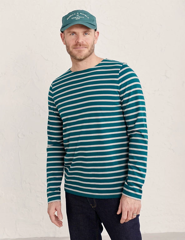 Seasalt Cornwall Men's T-shirts Organic Cotton Striped Long Sleeve T-Shirt 23 Seasalt Cornwall Men's T-shirts Organic Cotton Striped Long Sleeve T-Shirt - Image 21